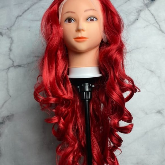 Curly Red Lace Front Wig - Picture 1 of 8